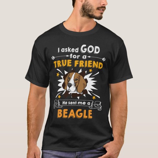 1092 Geëchte vriend - een beagle T-shirt (Voorkant)