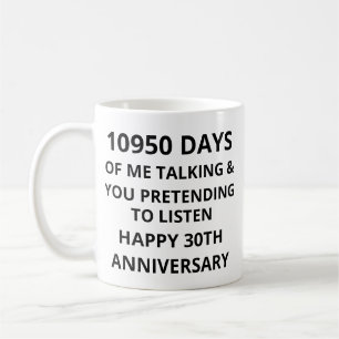 10950 dagen van mij praten, 30e trouwdag koffiemok