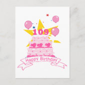 109 jaar oude Birthday Cake Briefkaart (Voorkant)