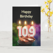109e Birthday-kaart met kaarsen Kaart (Gele Bloem)