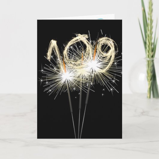 109e verjaardag Sparklers op zwart Kaart (Voorkant)