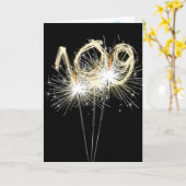 109e verjaardag Sparklers op zwart Kaart (Gele Bloem)