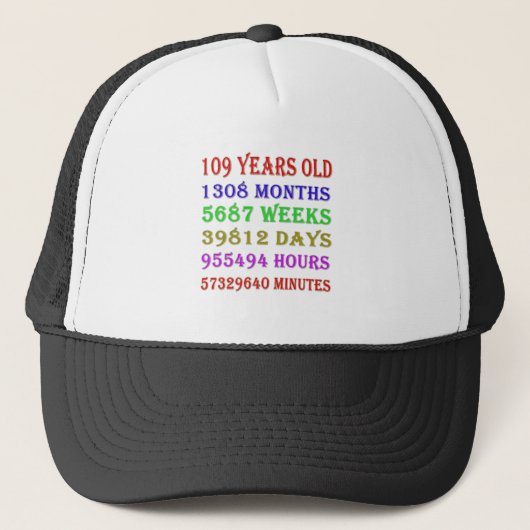 109e verjaardag van de mijlpalen trucker pet (Voorkant)