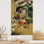 10. 芙 双 鶏, 若 Chinese Hibiscus & Rooster, Jakuchüu Poster (Keuken)