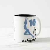 10.000 blauwe lijn tweekleurige koffiemok (Voorkant rechts)