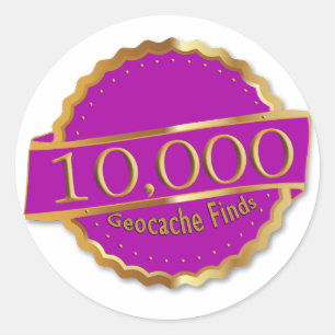 10.000 GEOCACHING VINDT 10.000 TOESTEMMING VOOR BE RONDE STICKER