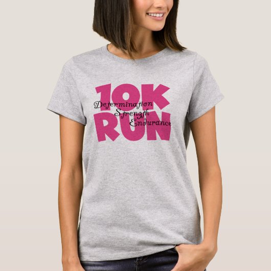 10.000 run roze t-shirt (Voorkant)
