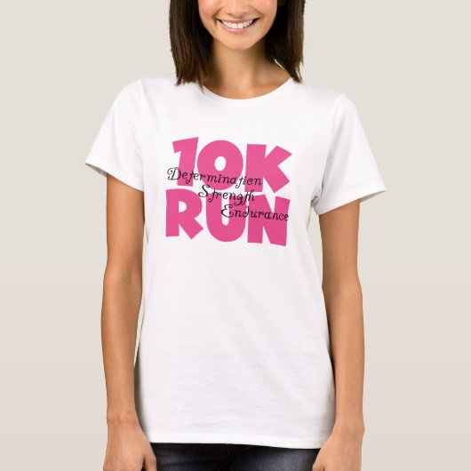 10.000 run roze t-shirt (Voorkant)
