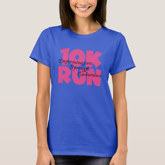 10.000 run roze t-shirt (Voorkant)