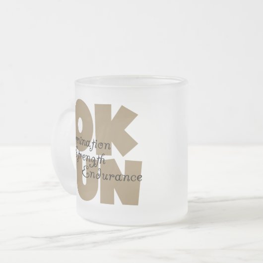 10.000 Tan-poorten draaien Matglas Koffiemok (Voorkant links)