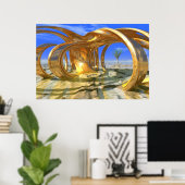 #10-02 Hacienda Sunrise: Golden 3D-sculptuur Poster (Thuiskantoor)