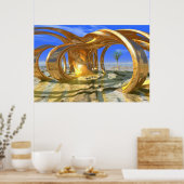 #10-02 Hacienda Sunrise: Golden 3D-sculptuur Poster (Keuken)
