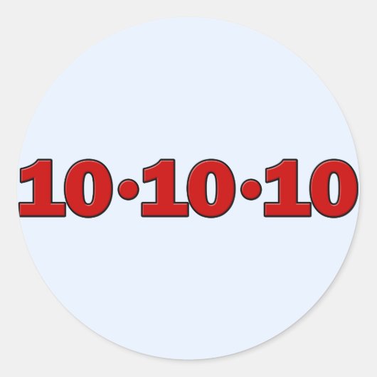 10-10-10 oktober 2010 ronde sticker (Voorkant)