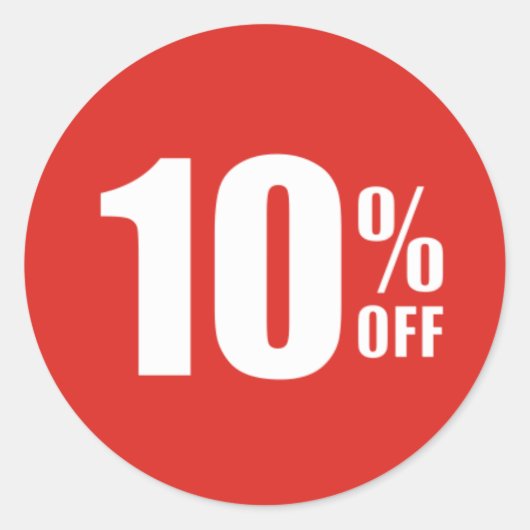 10% 10% KORTING Korting Sale Sticker (Voorkant)