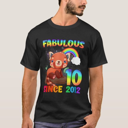10 10e rode panda sinds 2012 t-shirt (Voorkant)