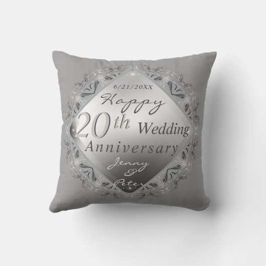 10,11,20,25,70e bruiloftThrow Pillow Kussen (Achterkant)