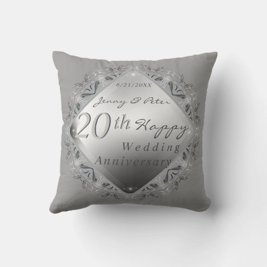 10,11,20,25,70e bruiloftThrow Pillow Kussen (Achterkant)