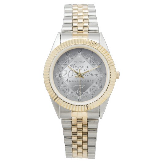 10,11,20,25,70th Wedding Jubileum Horloge (Voorkant)