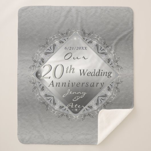 10,11,20th,25th,70th Wedding Jubileum Sherpa Deken (Voorkant)