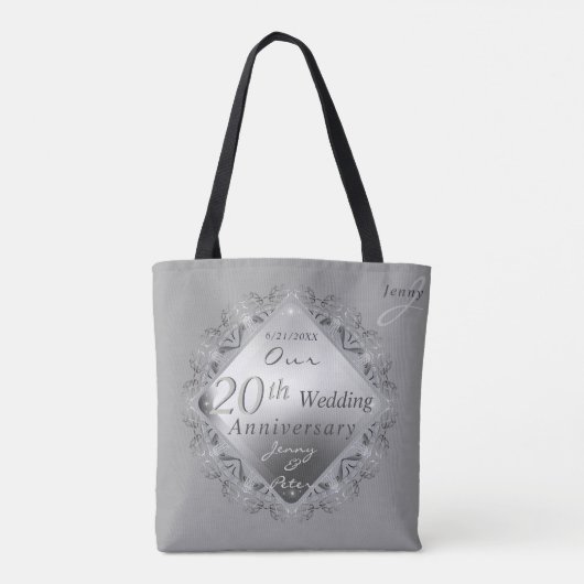 10,11,20th,25th,70th Wedding Jubileum Tote Bag (Achterkant)