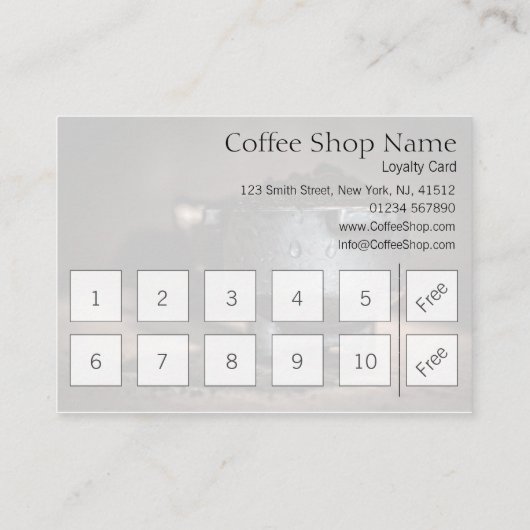10 + 2 overeenkomende Koffiewinkel Loyalty Stempel (Achterkant)