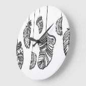 10,75" Boho Feathers Acryl Ronde Muur Klok (Hoek)
