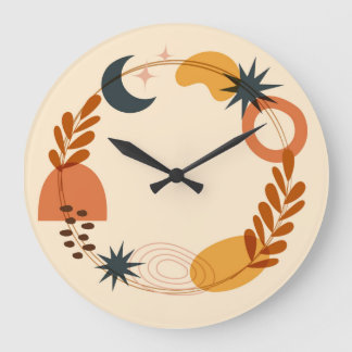 10.75" Boho Illustratie Acryl  Grote Klok