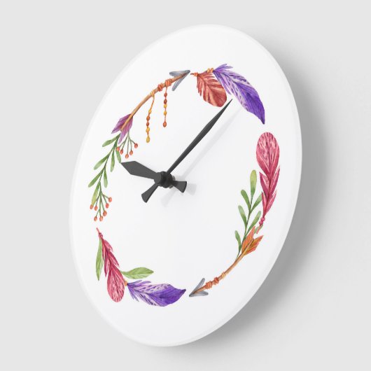 10.75" Boho Patterned Round Acrylic Wall Clock Grote Klok (Hoek)