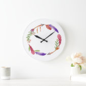 10.75" Boho Patterned Round Acrylic Wall Clock Grote Klok (Huis)