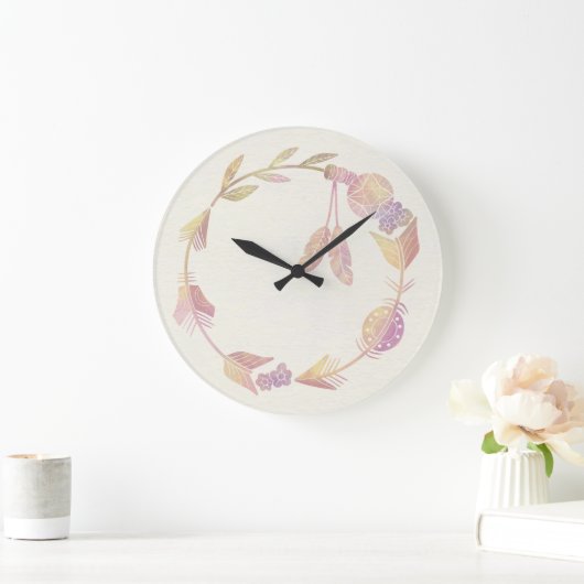 10.75" Boho Patterned Round Acrylic Wall Clock Grote Klok (Huis)