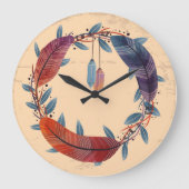 10.75" Boho Patterned Round Acrylic Wall Clock Grote Klok (Voorkant)