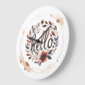 10.75" 'Hello' Boho Round Acrylic Wall Clock  Grote Klok (Hoek)