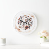 10.75" 'Hello' Boho Round Acrylic Wall Clock Grote Klok (Huis)
