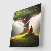 10,75-inch vierkante acrylwandklok vierkante klok (Hoek)