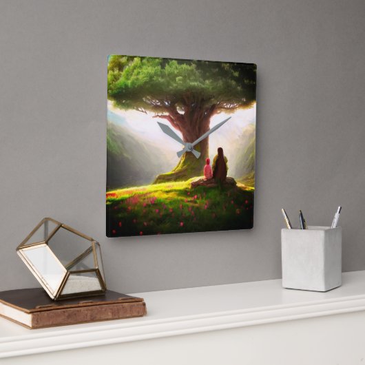 10,75-inch vierkante acrylwandklok vierkante klok (Kantoor)