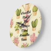 10.75" Ronde Acryl Muurklok met Plant Quote Grote Klok (Hoek)
