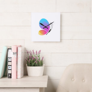 10.75" Vlinder Acryl Vierkante Muur Klok