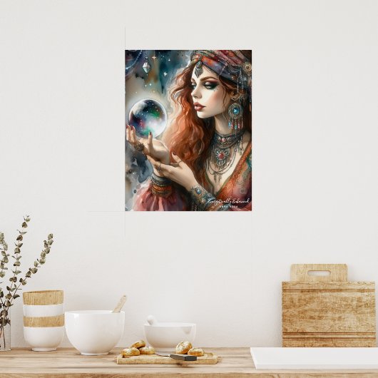 *~* 10 A100 Psychische Boho Gypsy Vrouw Poster (Keuken)