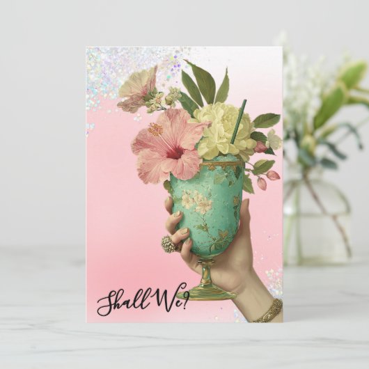 *~* 10 A101 FOTO  cocktail BACHELORETTE Kaart (Staand voorkant)