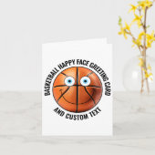 10 Aangepaste basketbal BLUE EYES Happy Face Groet Kaart (Gele Bloem)
