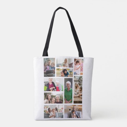 10 Aangepaste fotocollage Tote Bag (Achterkant)
