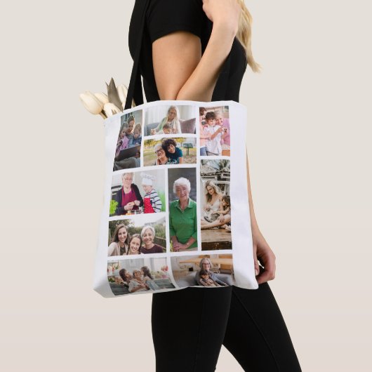 10 Aangepaste fotocollage Tote Bag (Dichtbij)