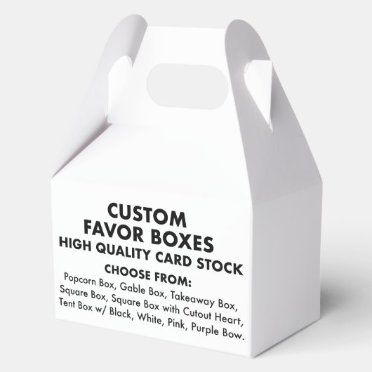 10 Aangepaste gepersonaliseerde Medium Gable Favor Bedankdoosjes (Voorkant)