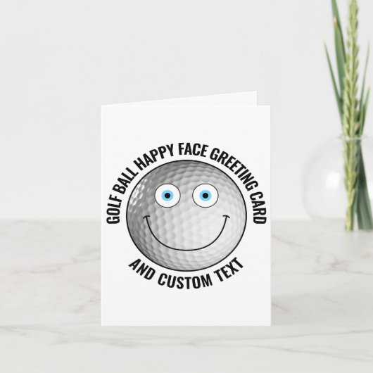 10 Aangepaste Golfballen BLUE EYES Happy Face Begr Kaart (Voorkant)