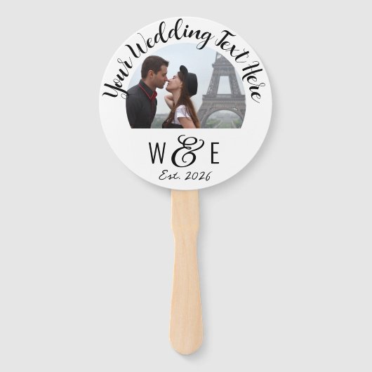 10 Aangepaste Script Tekst Programma Fans Wedding  Handwaaier (Achterkant)