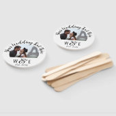 10 Aangepaste Script Tekst Programma Fans Wedding Handwaaier (Niet-gemonteerd)