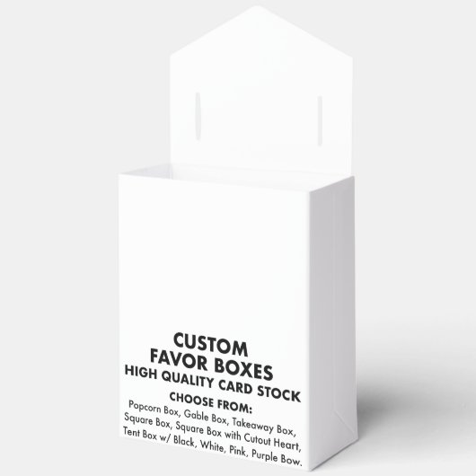 10 Aangepaste Tent Favor Dozen met Roze Lint Bedankdoosjes (Open)