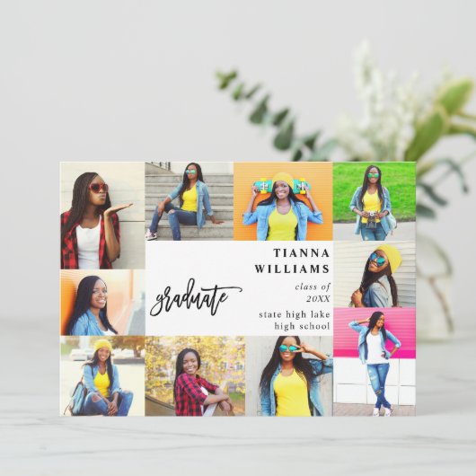 10 Aankondiging van multi-foto-Afstuderen (Staand voorkant)