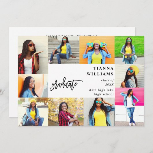 10 Aankondiging van multi-foto-Afstuderen (Voorkant / Achterkant)