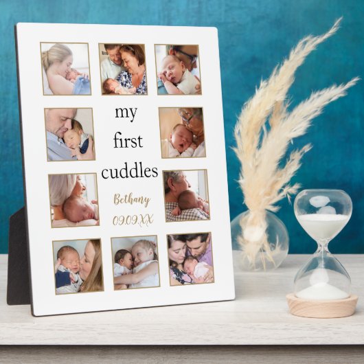 10 Afbeeldingen Collage Mijn eerste Cuddles Pasgeb Fotoplaat (Zijkant)